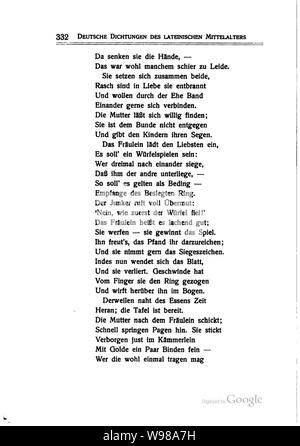 Deutsche Dichter des Mittelalters Lateinischen 332. Banque D'Images