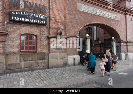 Plevna, l'ancienne zone industrielle de Finlayson à Tampere en Finlande Banque D'Images