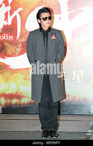 Hong Kong, chanteur et acteur Nicholas Tse assiste à la première du film, Shaolin (2011), à Hong Kong, Chine, le 24 janvier 2011. Banque D'Images