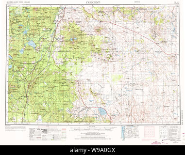 Carte de l'USGS Topo Oregon Crescent 283320 1970 250000 Restauration Banque D'Images