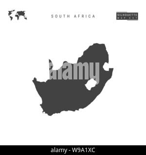 L'Afrique du Sud Carte vecteur vide isolé sur fond blanc. High-Detailed silhouette noire Carte de l'Afrique du Sud. Illustration de Vecteur