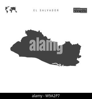 El Salvador scénario vierge site isolé sur fond blanc. High-Detailed silhouette noire Plan de El Salvador. Illustration de Vecteur