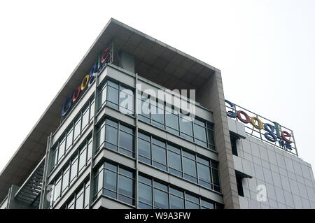 --FILE--Vue du bâtiment du siège de Google Chine à Beijing, Chine, 19 juillet 2009. Google Inc envisage de fermer sa Chine operati Banque D'Images