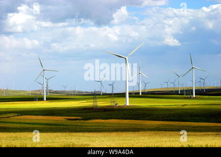 --FILE--Vue d'éoliennes dans le parc éolien de Dali dans la ville de Chifeng, Chine du nord Région autonome de Mongolie intérieure, 26 août 2009. Environmentalist Banque D'Images