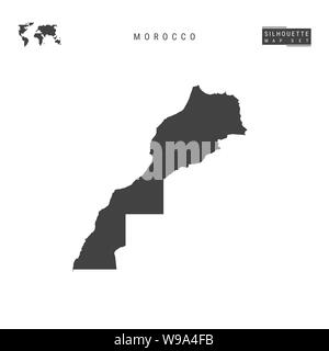 Maroc scénario vierge site isolé sur fond blanc. High-Detailed silhouette noire Carte du Maroc. Illustration de Vecteur