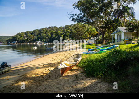 La plage principale au sud de l'Île Dangar, NSW Central Coast Banque D'Images