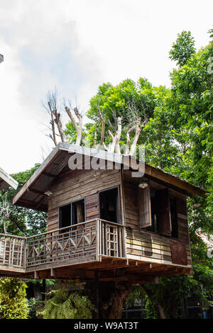 Maison de l'arbre dans le jardin Banque D'Images