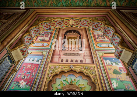 Détail fo Patrika Gate grand portail à Jaipur Banque D'Images