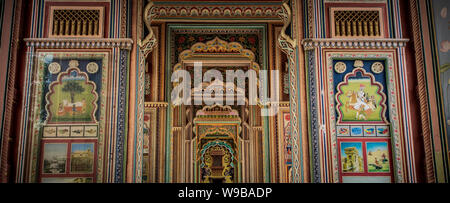 Détail fo Patrika Gate grand portail à Jaipur Banque D'Images