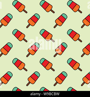 Texture seamless pattern popsicle aquarelle illustration vectorielle peut être utilisé pour le tissu, papier peint, papeterie et emballage Banque D'Images