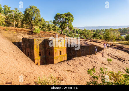 Eglise de Saint George (Bete Giyorgis), Lalibela, Éthiopie Banque D'Images