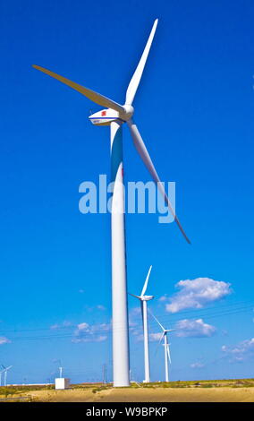 --FILE--voir des éoliennes dans un parc éolien à Dongying city, province du Shandong, Chine de l'est 2 octobre 2009. Les écologistes du monde entier ont prais Banque D'Images