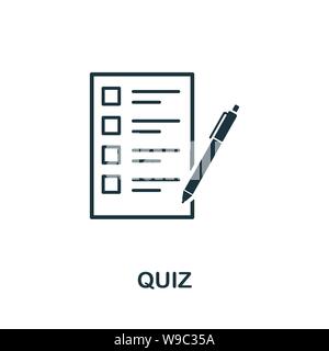 Symbole d'icône de vecteur de quiz. Signe créatif de la collection d'icônes de l'éducation. Icône de questionnaire à plat remplie pour ordinateur et mobile Illustration de Vecteur