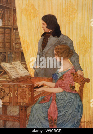 ROBERT et CLARA SCHUMANN compositeurs allemands vers 1840 Banque D'Images