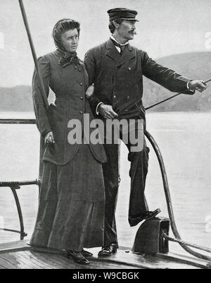 ROBERT PEARY (1856-1920) Explorateur de l'Arctique de l'Amérique avec sa femme Josephine Banque D'Images