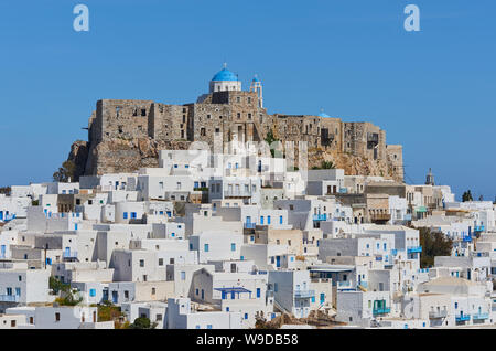 Querini château et dans l'île de Grèce Astypalea Chora Banque D'Images