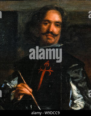 Diego Velázquez (1599-1660), Self Portrait détail récolte dans 'Les Ménines', peinture, 1656-1657 Banque D'Images