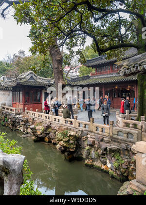 Jardins de Yuyuan (également le Jardin Yu, Yu Gardens ou le jardin Yuyuan), Vieille Ville, Shanghai, Chine Banque D'Images