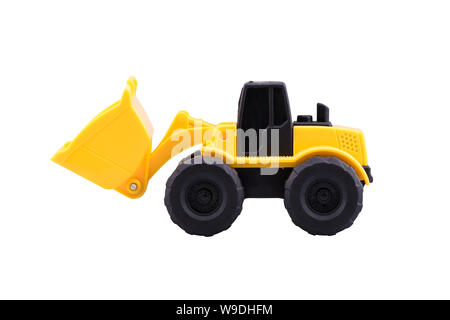De fabrication robuste, le tracteur toy with clipping path isolé sur fond blanc. Banque D'Images