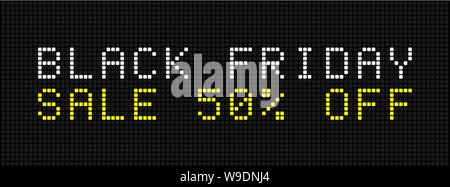 Le vendredi noir Vente Design de bannières Template Vector Illustration - LED electronics digital concept panneau d'administration Illustration de Vecteur
