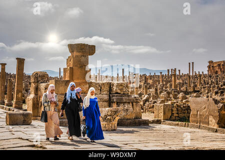 L'Algérie, la ville de Timgad, ruines romaines de Timgad, l'UNESCO, (W.H.) Banque D'Images