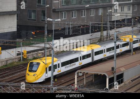 STOCKHOLM, Suède - 24 août 2018 : train Arlanda Express à Stockholm. Le train relie l'aéroport le plus achalandé au pays (Arlanda) avec capital city Banque D'Images