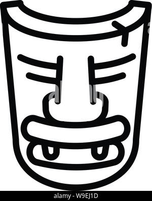 L'icône de masque d'idole de bois. Bois contour masque icône idole vecteur pour la conception web isolé sur fond blanc Illustration de Vecteur