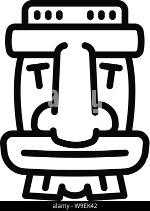 L'icône de l'idole de bois Tiki. Contours en bois tiki icône vecteur d'idole pour la conception web isolé sur fond blanc Illustration de Vecteur