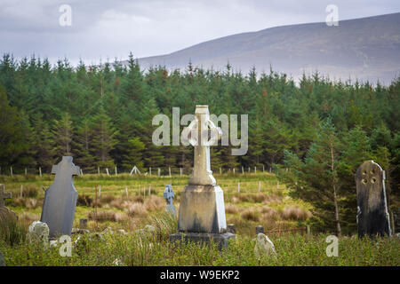 Le village fantôme de Slievemore sur Achill Island Banque D'Images
