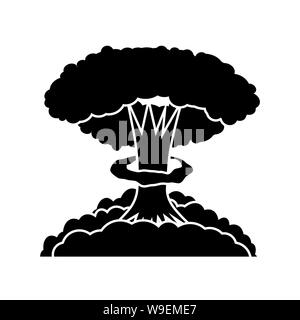 Explosion Nucléaire. Caricature L'explosion d'une bombe. L'énergie nucléaire radioactive. Symbole de la guerre. Big Mushroom Cloud. Banque D'Images