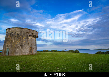 La tour Martello intéressant historique à Skerries, Co Dublin, Irlande Banque D'Images