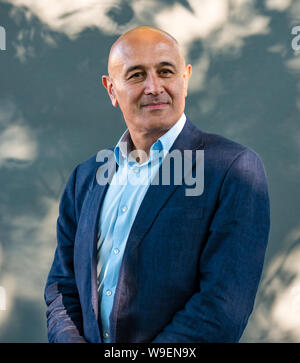 Édimbourg, Écosse, Royaume-Uni, 13 août 2019. Edinburgh International Book Festival. Photo : Jim Al-Khalili, communicateur et physicien théorique devient romancière avec son premier roman Sunfall set 25 ans dans l'avenir, avec le monde au bord de l'apocalypse, dont il parle à la fête du livre Banque D'Images