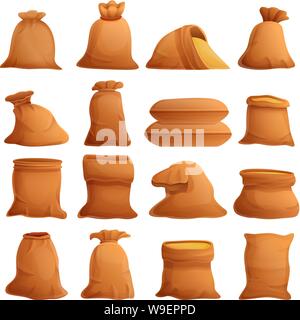 Sac icons set. Cartoon vector icons set de sac pour le web design Illustration de Vecteur