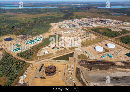 Photo aérienne de Cenovus Christina Lake près de Conklin dans les sables bitumineux de l'Alberta. Banque D'Images