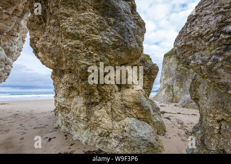 Les Roches Blanches plage de sable près de Portrush, Co Antrim Banque D'Images