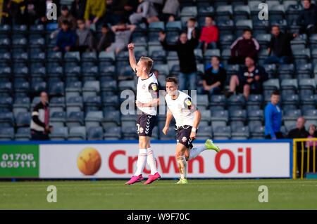 Rochdale, UK. 13Th Aug 2019. Le milieu de terrain des Bolton Wanderers Ronan Darcy (27) célèbre après avoir marqué le premier but lors du match de Coupe du buffle entre Bolton Wanderers et Rochdale Spotland Rochdale au stade, le mardi 13 août 2019. Usage éditorial uniquement, licence requise pour un usage commercial. Photographie peut uniquement être utilisé pour les journaux et/ou à des fins d'édition de magazines (Credit : Andy Whitehead | MI News) Credit : MI News & Sport /Alamy Live News Banque D'Images