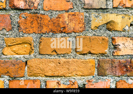 Arrière-plan de mur de brique rouge texture pattern. Super pour inscriptions graffiti Banque D'Images