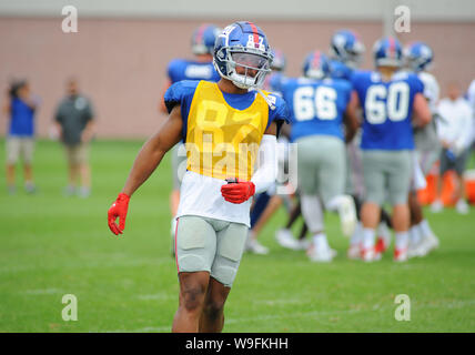 13 août 2019 : 13 août 2019 : New York Giants Wide Receiver (87) SHEPPARD STERLING au cours de l'action au camp d'entraînement la quête du centre de formation de diagnostic, East Rutherford, New Jersey (crédit Image : © CohenZUMA Bennett sur le fil) Banque D'Images