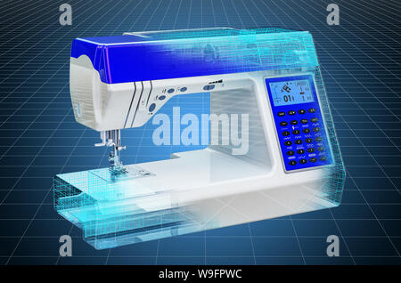 3d visualisation cad modèle de machine à coudre électronique, de renouveau. Le rendu 3D Banque D'Images