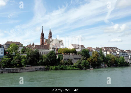 Une vue générale de la ville de Bâle et du Rhin, Allemagne Banque D'Images