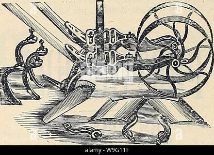 Image d'archive à partir de la page 89 du guide de l'horticulture Currie Bros' . Currie Bros.' guide horticole : printemps 1888 curriebroshortic1888an cour : 1888 ( Planète Jr., semoir combiné Hoe de roue, roue cultivateur et volant-Charrue est titulaire d'une pinte. Il dispose d'un ressort réglable avec réservoir de graines en laiton, et une charrue réglable entre les transportant et couvrant les roues, la semence dans permanent neAV- dex, le nettoyeur et Marqueur, tous les cumbiiiing pour faire un outil parfait. Comme la charrue, il s'ouvre, les sillons, les collines, les charrues pour et Irom, etc.,'etc. En tant que procédé UOE, il travaille en étroite collaboration et en toute sécurité vers et depuis les deux côtés de Banque D'Images