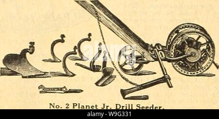 Image d'archive à partir de la page 99 de Currie's Farm et jardin annuel. Currie's Farm et le jardin de printemps annuel : 1918 43e année curriesfarmgarde curr191 Année : 1918 ( 94 CURRIE BROTHERS COMPANY, Milwaukee, WIS. Planète PLANÈTE Gardenlbols Jr, JR., DES SEMOIRS. Nouvelle page 72 Planète Jr. catalogue avec 184 illustrations envoyé gratuitement. ou et n° 1 Planète Jr., Semoir Semoir combiné volant Hoe, cultivateur " . La charrue. Complet Prix 13,00 $ pour 3 litres de semence. I il s'agit d'un vérin de semis de printemps tambour brass situé entre les roues driing, avec une fanfare de glissement et la came. À l'intérieur du tambour, boucliers de recouvrir les orifices Banque D'Images