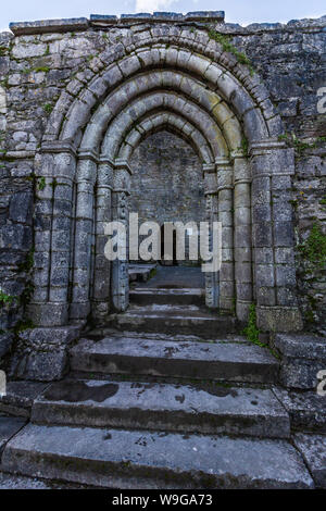 Entrée de l'abbaye de cong de ruines construite au 12ème siècle à Cong, dans le comté de Mayo, Irlande Banque D'Images