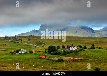 Maisons solitaires dans la campagne, Ile de Skye, Ecosse, Royaume-Uni Banque D'Images