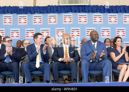 La cérémonie d'intronisation 2019 MLB Cooperstown - Mariano Rivera, Roy Halladay, Edgar Martinez, Harold Baines, Lee Smith intronisée au Temple de la renommée de Baseball Banque D'Images