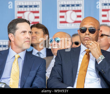 La cérémonie d'intronisation 2019 MLB Cooperstown - Mariano Rivera, Roy Halladay, Edgar Martinez, Harold Baines, Lee Smith intronisée au Temple de la renommée de Baseball Banque D'Images