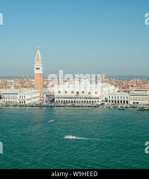 Le Palais des Doges et de la Piazetta le campanile de San Giorgio Maggiore Banque D'Images