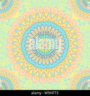 Carreaux à motifs sans couture avec mandalas. Éléments décoratifs vintage. Arrière-plan dessiné à la main. Motifs Islam, arabe, Indien, pouf. Idéal pour l'impression Illustration de Vecteur