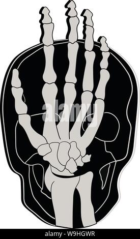 Crâne et os main vector illustration Illustration de Vecteur