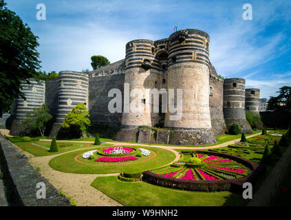 Tours de la forteresse royale, le Château d'Angers, Angers, Maine-et-Loire, Pays de la Loire, France Banque D'Images